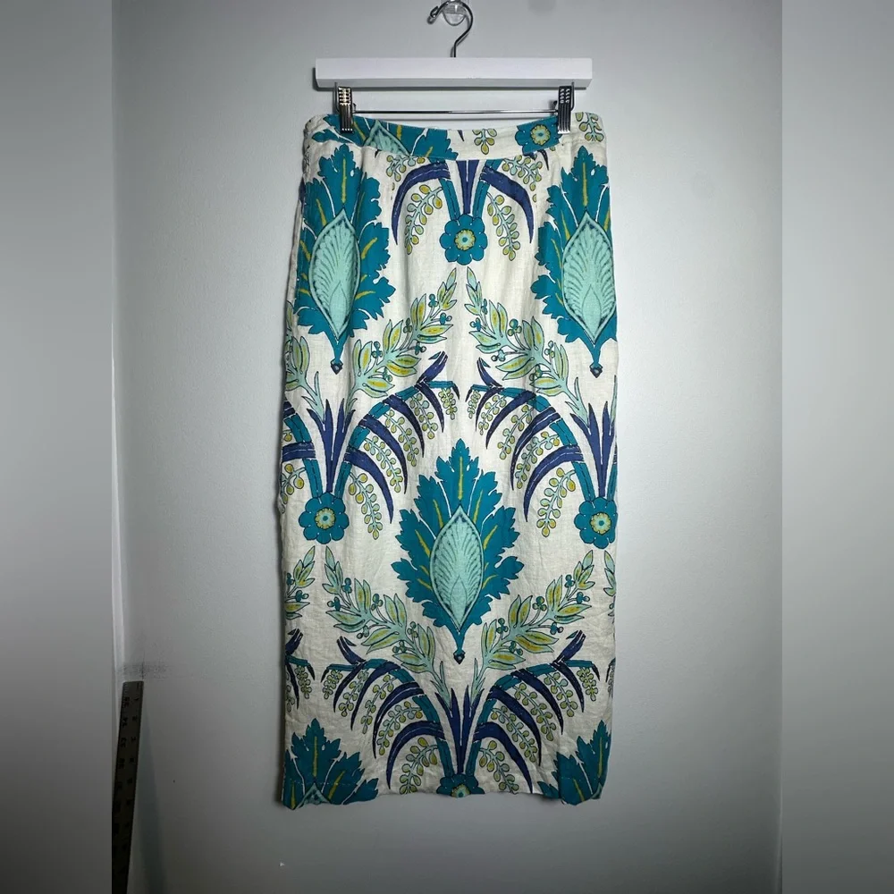 Sundance Linen Paisley Cottagecore Midi Skirt Size 10 - Picture 7 of 14